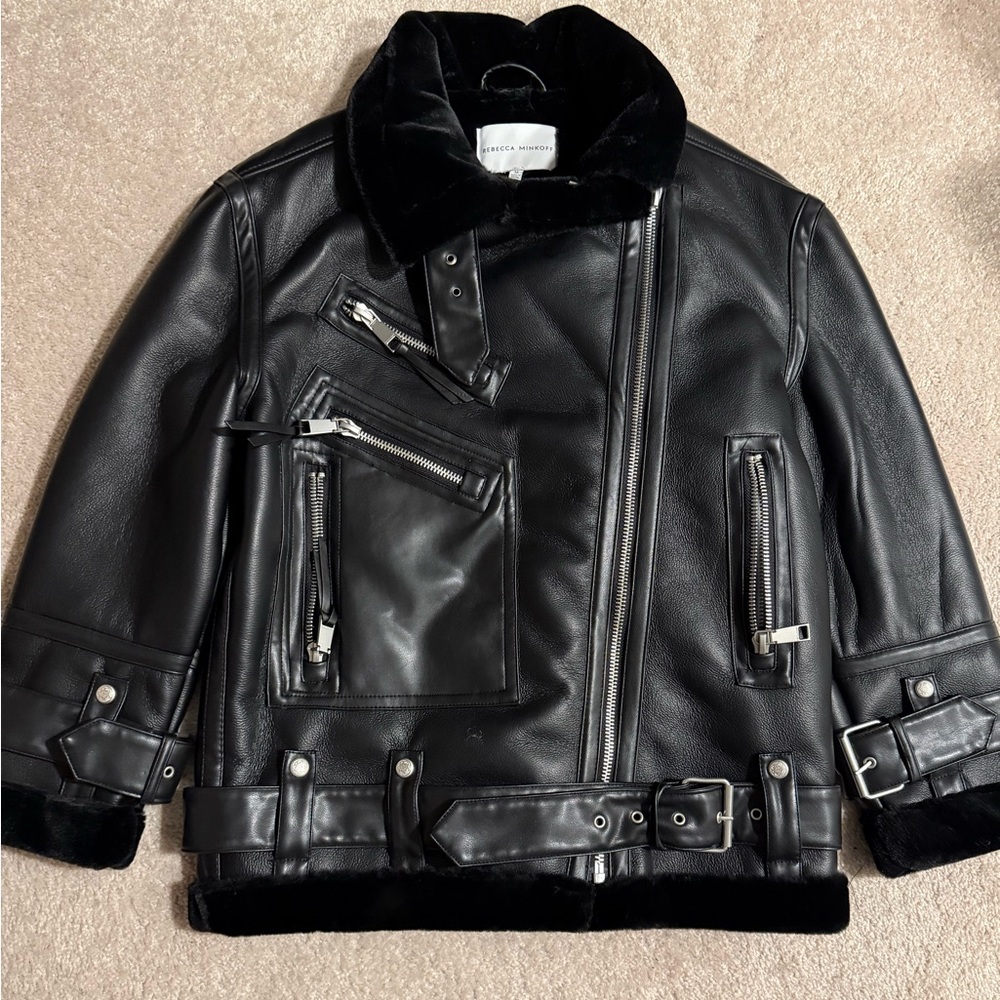 Rebecca Minkoff fur lined faux leather jacket Brand